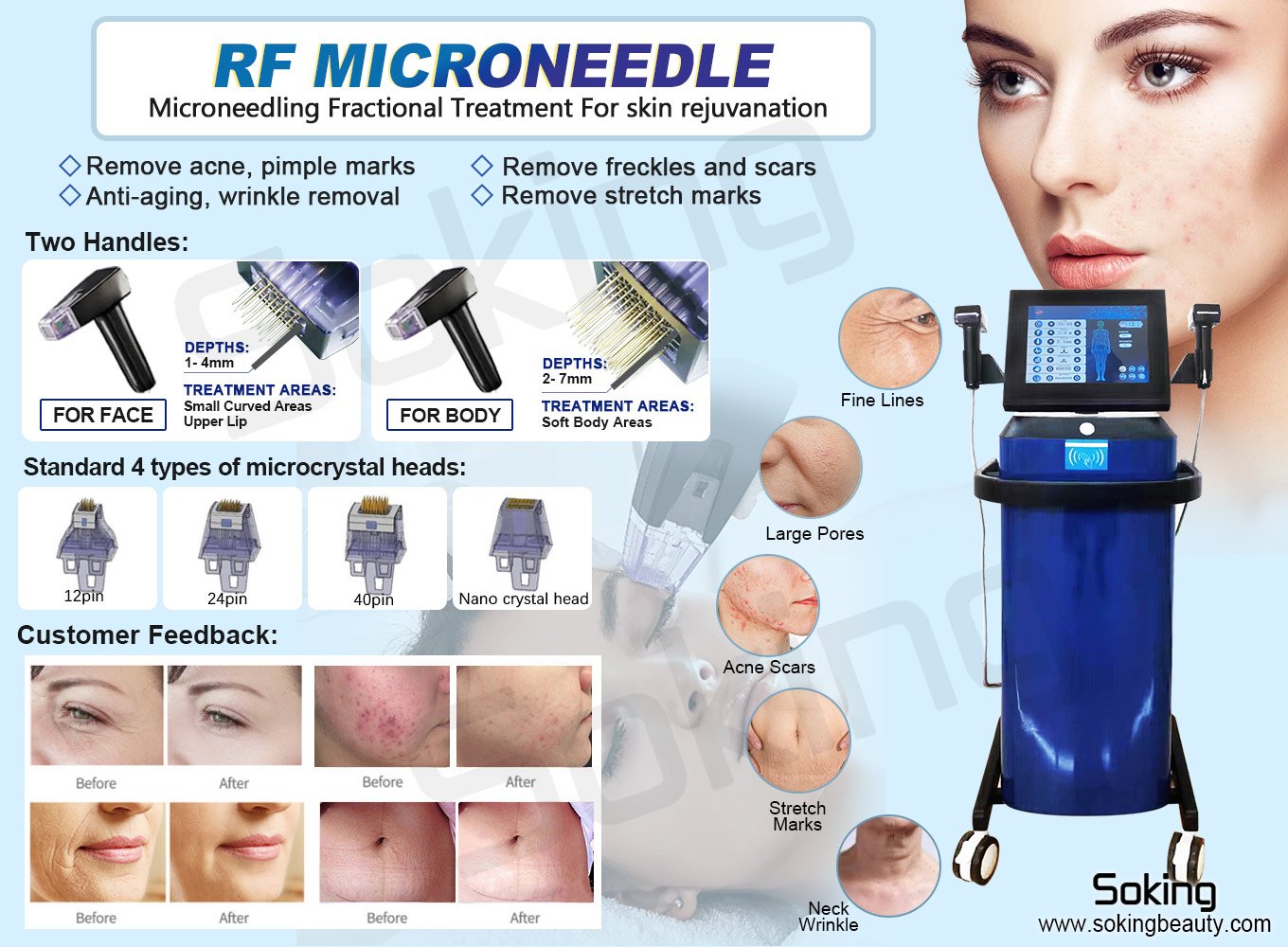 Crystallite Depth 8 Microneedling RF machine